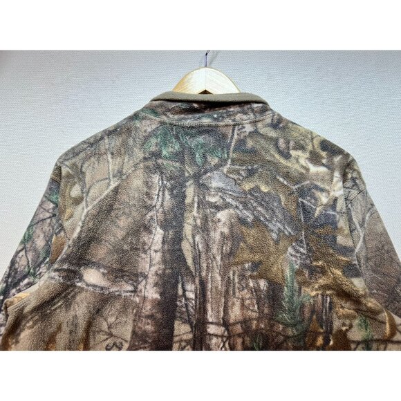 Realtree Men Full Zip Fleece Jacket Medium Brown Camo Hunting Outdoors Mock Neck - Picture 11 of 12